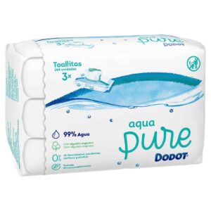 DODOT AQUA PURE TOALLITAS HUMEDAS PARA BEBES 3 ENVASES 48 UNIDADES PLASTIC FREE PACK PROMOCIONAL