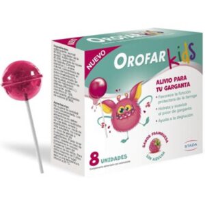 OROFAR KIDS 8 PIRULETAS SABOR FRAMBUESA
